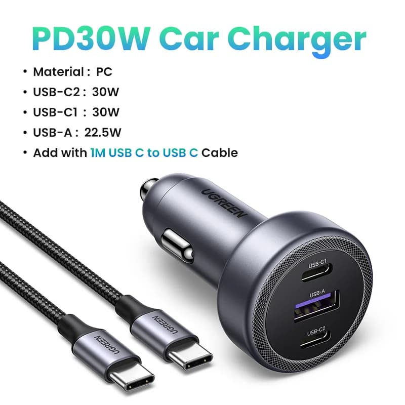 30W USB-C PD auto-nabíječka