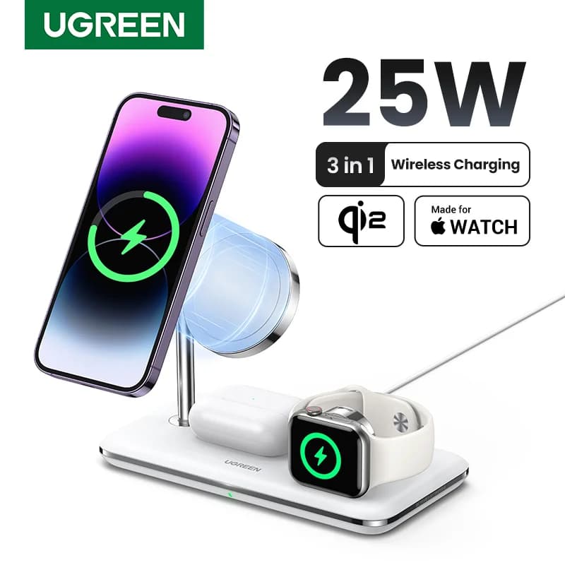 Bezdrátová nabíjecí stanice 3-v-1 MFi pro Apple zařízení
