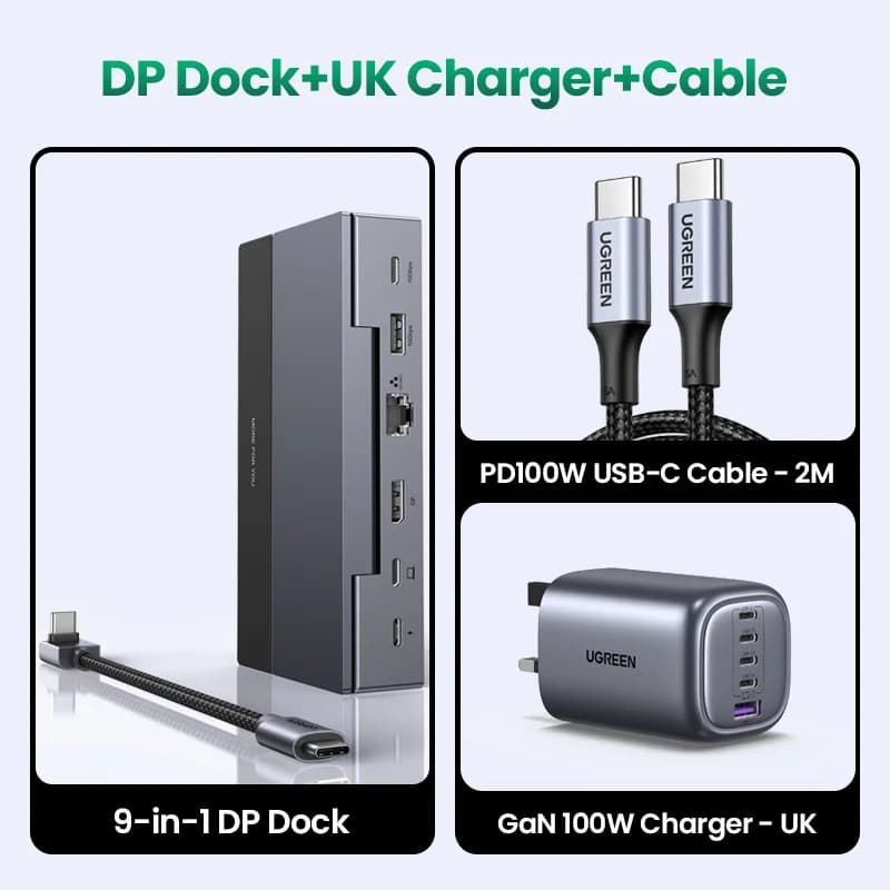 USB-C dokovací stanice, 4K 120Hz, 10Gbps, PD 100W