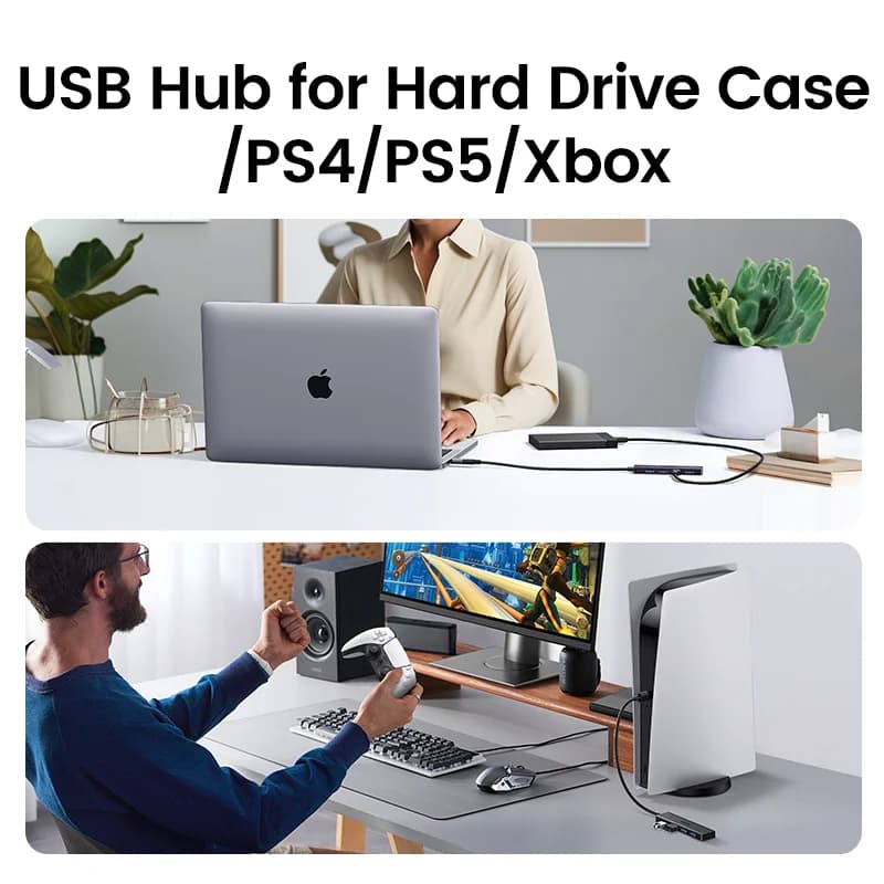 Hub USB 3.0 & USB-C se 4 porty