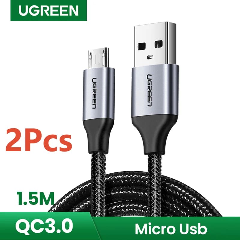 Sada 2 ks Micro USB kabelu pro rychlé nabíjení, 1,5 m, 2A