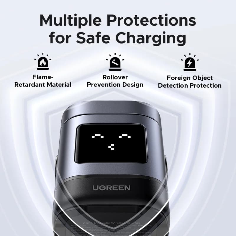 Qi2 15W Magnetic Wireless Charging Stand with Cable