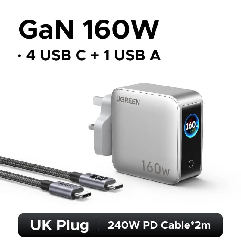 Nabíječka GaN 160W s chytrým displejem, PD 3.1