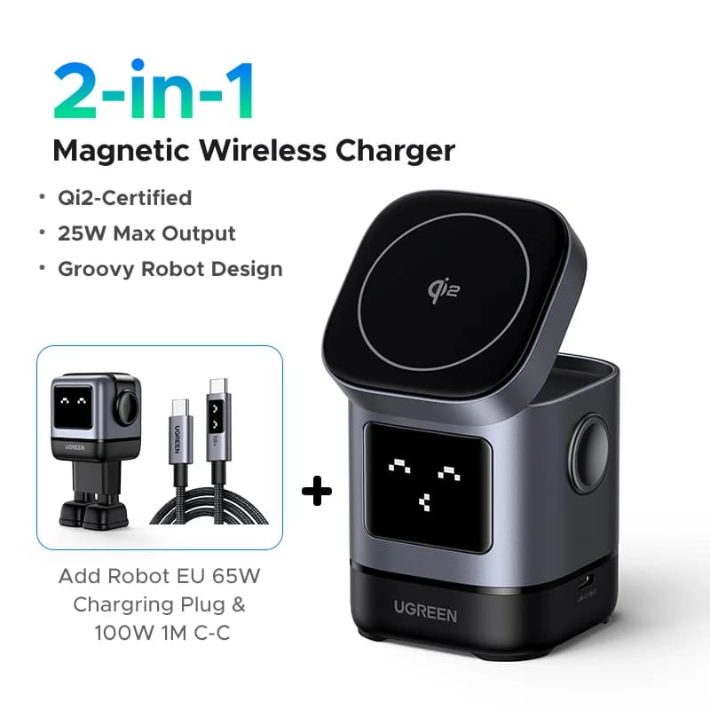 Qi2 15W Magnetic Wireless Charging Stand with Cable