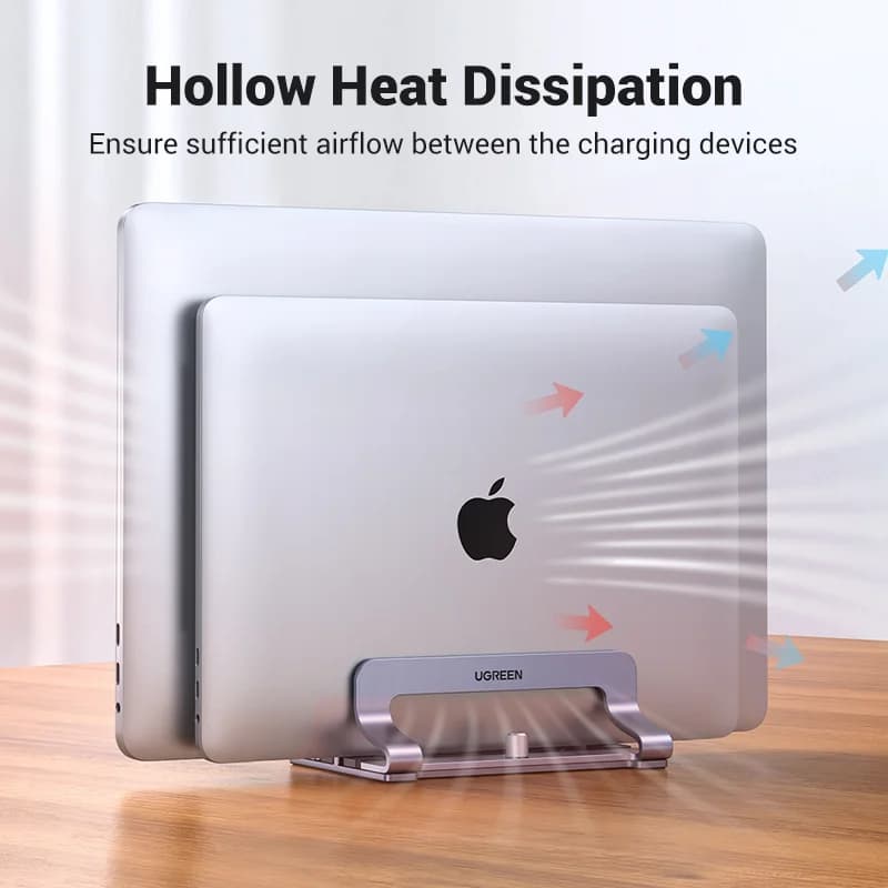 Vertikální stojan na notebook z hliníku, skládací design