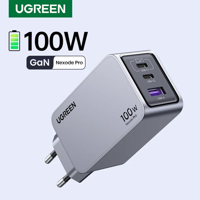 Nástěnná nabíječka GaN USB-C 100W, QC4.0