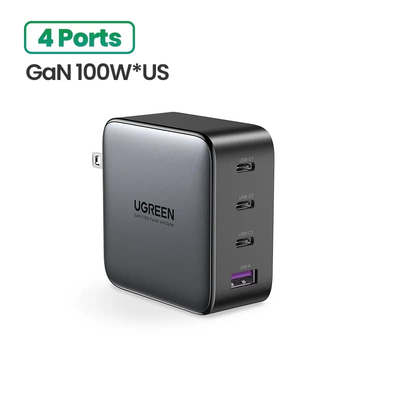 100W GaN USB-C rychlonabíječka s US zástrčkou