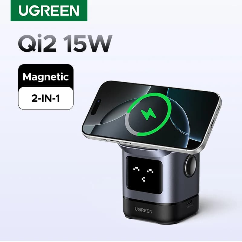 Qi2 15W Magnetic Wireless Charging Stand with Cable
