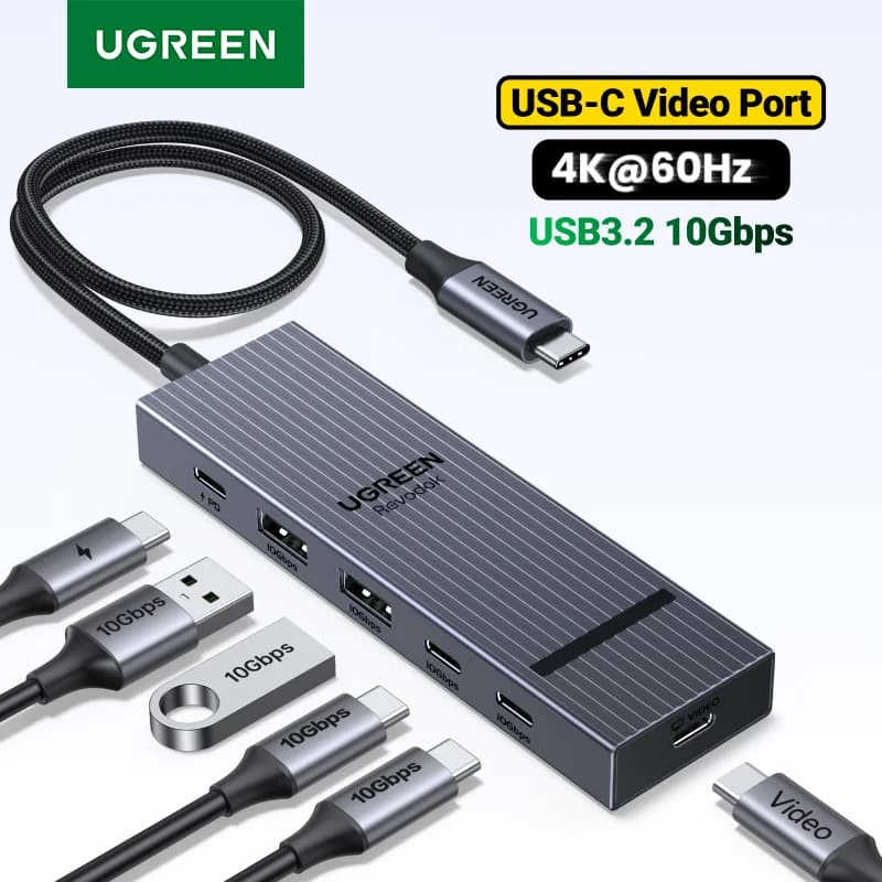 USB-C hub s HDMI 4K, přenosem dat 10Gbps a PD 100W