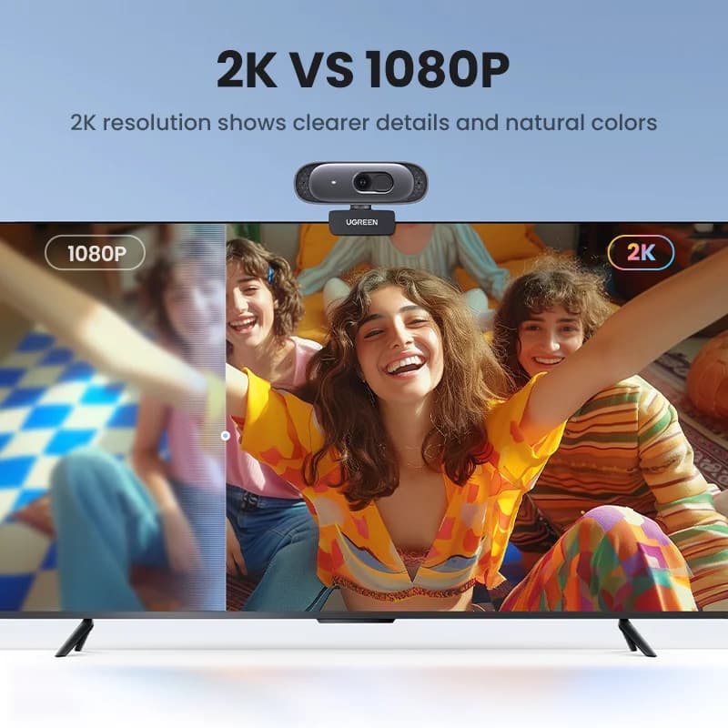 2K HD USB webová kamera s duálním mikrofonem