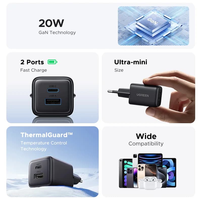 Nabíječka GaN USB-C PD 20W