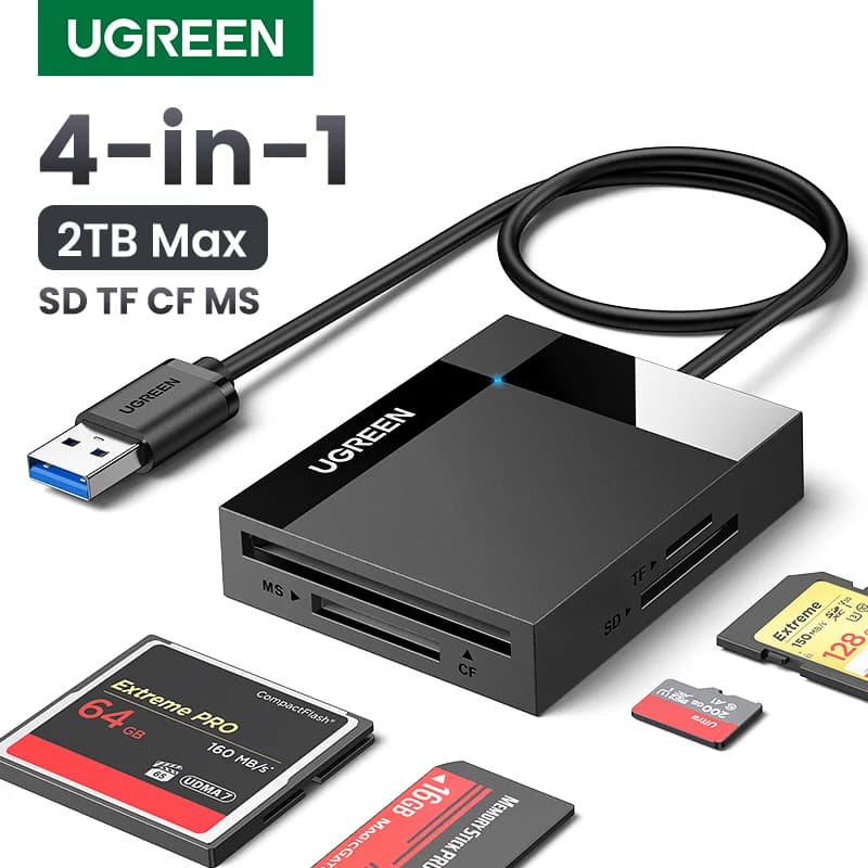 4-v-1 multičtečka karet USB 3.0 a USB-C