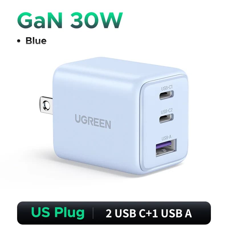 30W GaN síťová nabíječka USB-C, PD 3.0