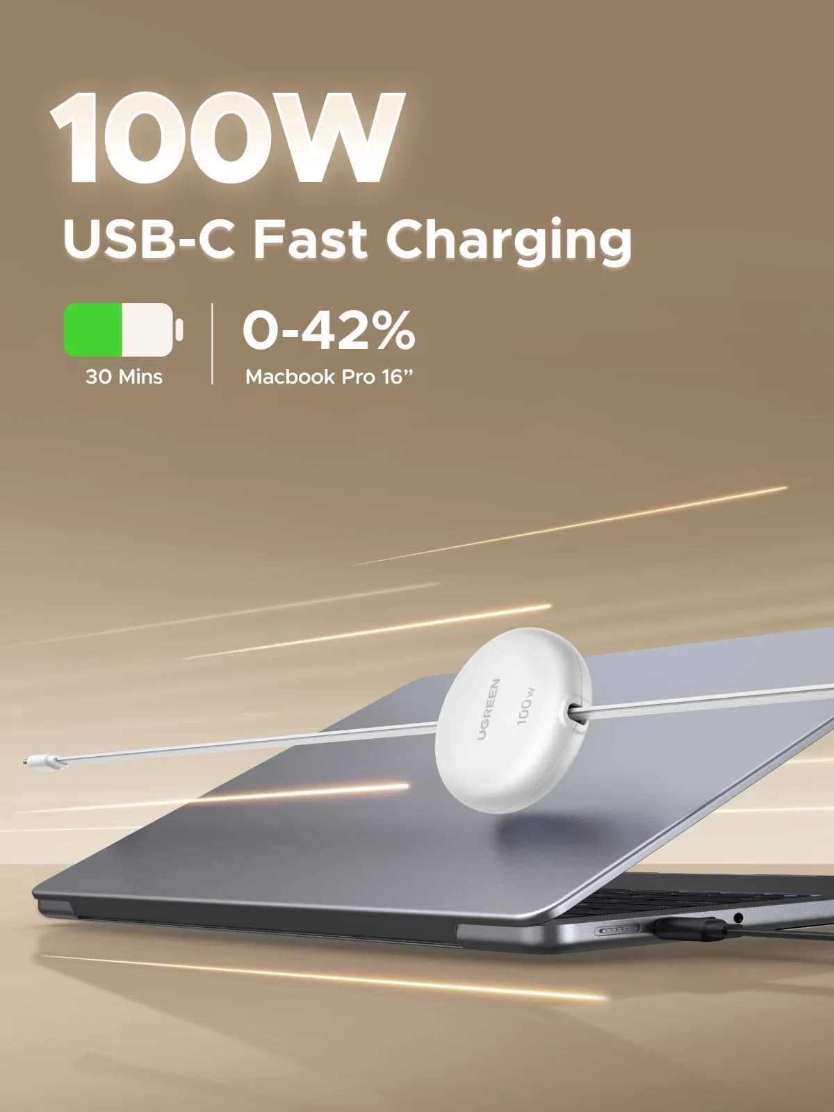Zatahovací kabel USB-C na USB-C, 100W PD